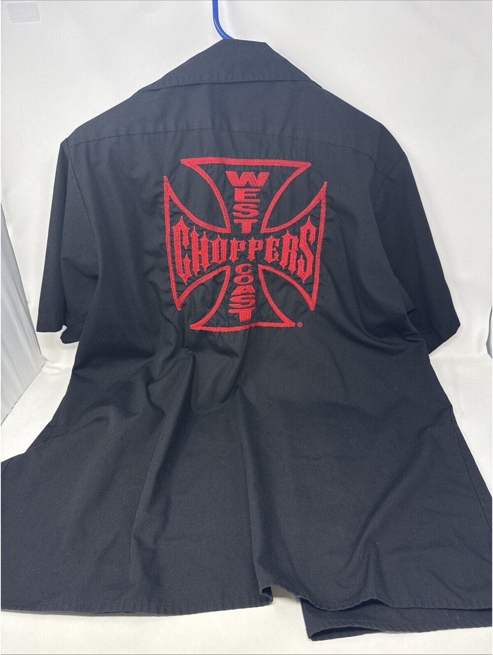 Jesse James West Coast Choppers Mechanic Mens L Black Vintage Embroidered